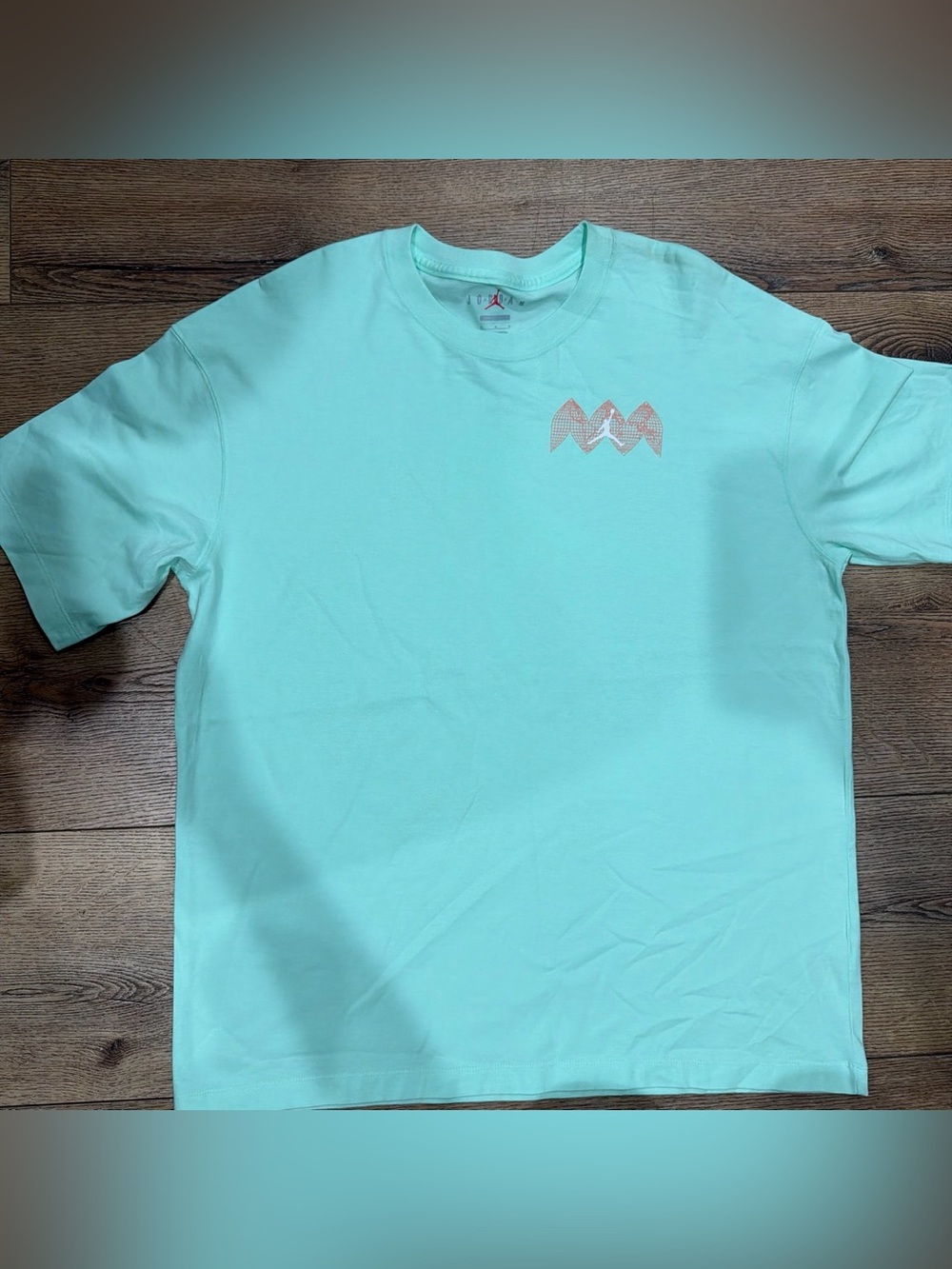 Jordan Short Sleeve Tee in Mint Green with Small Pink Logo